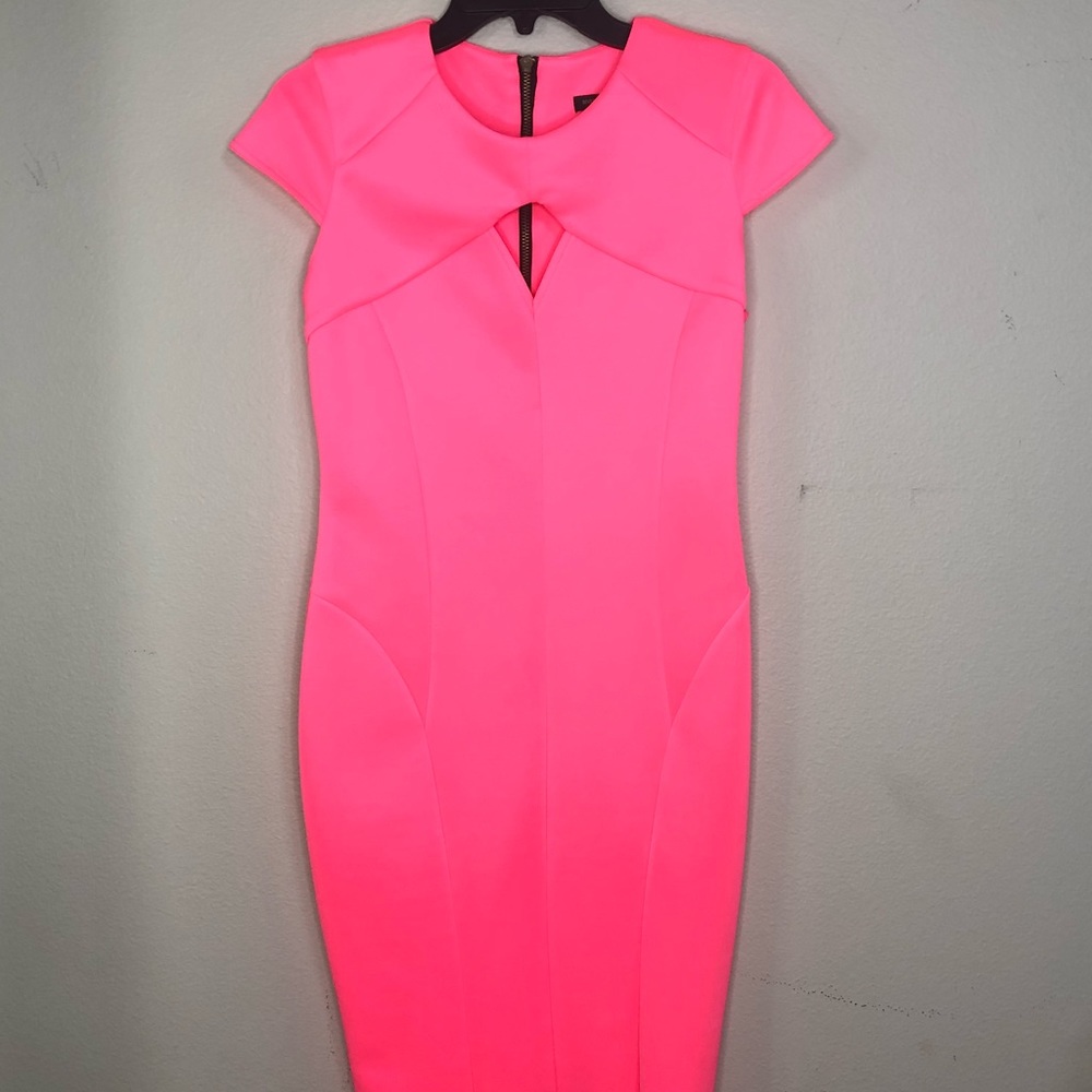 River island bright pink midi dress.